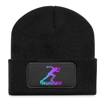 Runner - Beanie recyclé à patch - noir - Devant