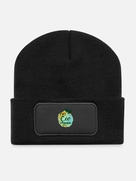 Veganer Vegetarier Tierschutz Geschenkidee - Recycelte Patch Beanie - Schwarz