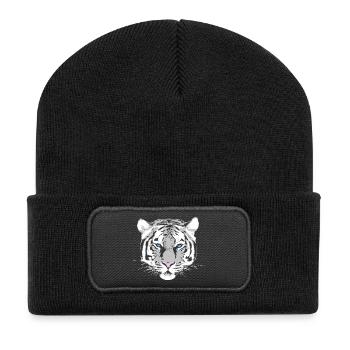 Tigre blanc - Beanie recyclé à patch - noir - Devant