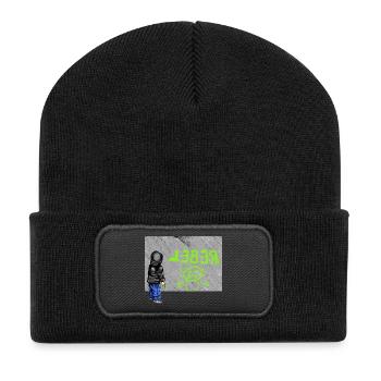 Rebell - Recycelte Patch Beanie - Schwarz - Vorne
