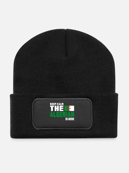 Keep calm Algérie / Cadeau drapeau Afrique du Nord - Beanie recyclé à patch - noir