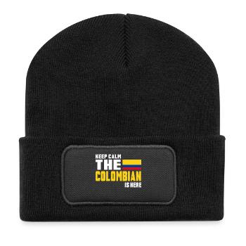 Keep calm Kolumbien / Geschenk Flagge Südamerika - Recycelte Patch Beanie - Schwarz - Vorne
