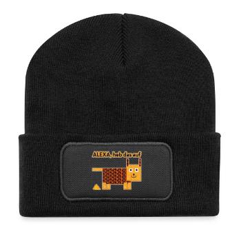 Alexa, pick that up! - Recycled Patch Beanie - black - Front