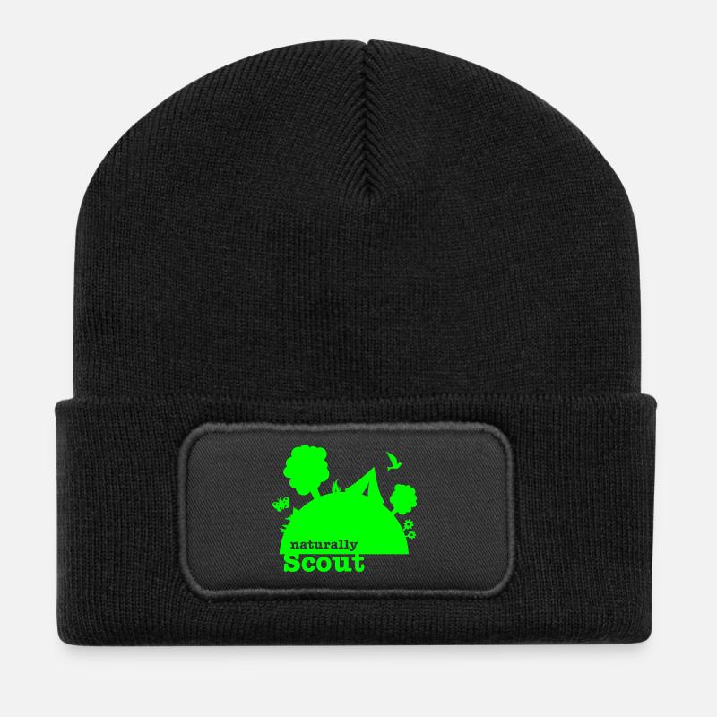 naturally scout - Recycelte Patch Beanie - Schwarz