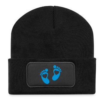 Bébé pieds - Beanie recyclé à patch - noir - Devant