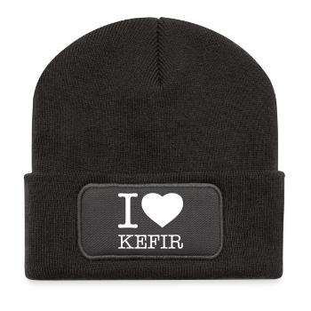 I LOVE KEFIR - Recycelte Patch Beanie - Dunkelgrau - Vorne