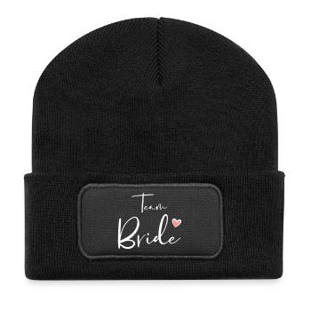 Team Bride Herz Junggesellinnenabschied Geschenk - Beanie recyclé à patch - noir - Devant