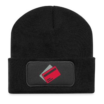 Carte de crédit - Beanie recyclé à patch - noir - Devant