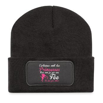 la fée pas chier - Beanie recyclé à patch - charbon - Devant