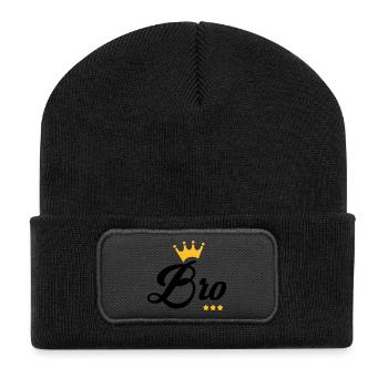 Frère Frangin Frere Naissance Bébé Frérot - Beanie recyclé à patch - noir - Devant