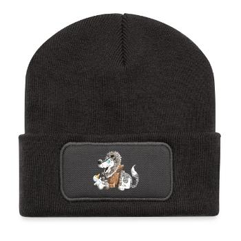 Süßer Husky - Huskys - Schlittenhund - Geschenk - Recycelte Patch Beanie - Dunkelgrau - Vorne