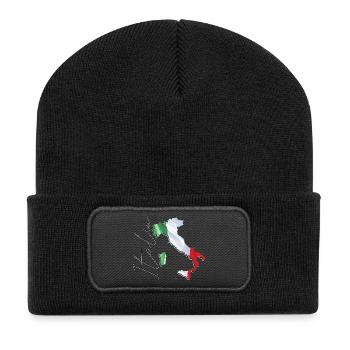 Italy Flag in Italy Map IT - Recycled Patch Beanie - black - Front