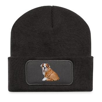 Bulldog - Beanie recyclé à patch - charbon - Devant