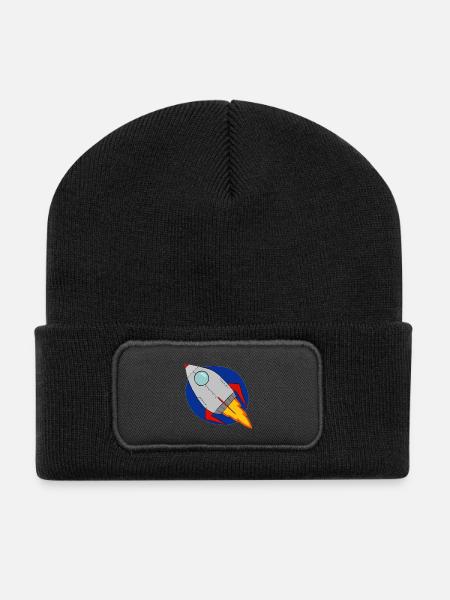 Rakete - Recycelte Patch Beanie - Schwarz