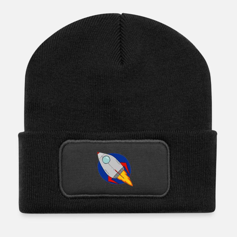 Rakete - Recycelte Patch Beanie - Schwarz