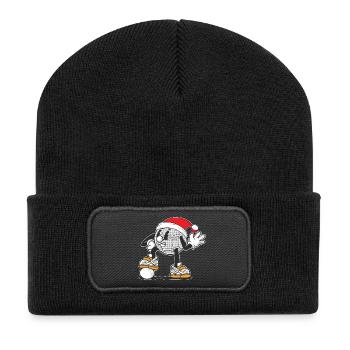 Boule Ball Pétanque Tenue chapeau de Noël Bouler - Beanie recyclé à patch - noir - Devant