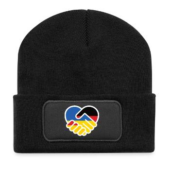 Solidarity Heart GermanyUkraine - Recycled Patch Beanie - black - Front