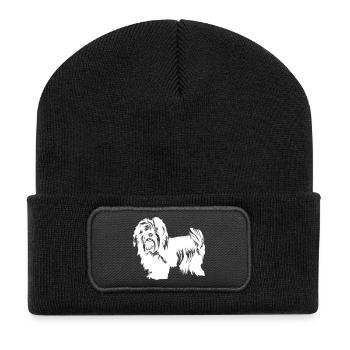 Havaneser "Black Edition" - Recycelte Patch Beanie - Schwarz - Vorne