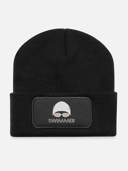 Swimmer - Recycelte Patch Beanie - Schwarz