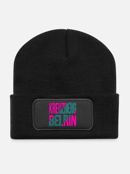 Kreuzberg Berlin Design - Recycelte Patch Beanie - Schwarz