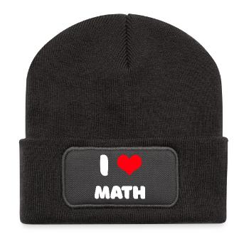 J'adore les maths - Beanie recyclé à patch - charbon - Devant