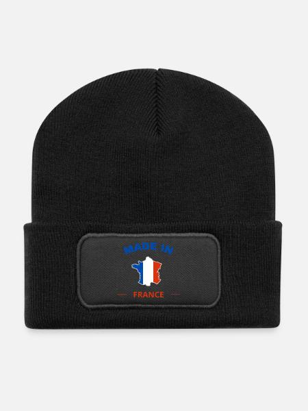Made in France - Beanie recyclé à patch - noir