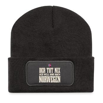 Norwegen - Recycelte Patch Beanie - Dunkelgrau - Vorne