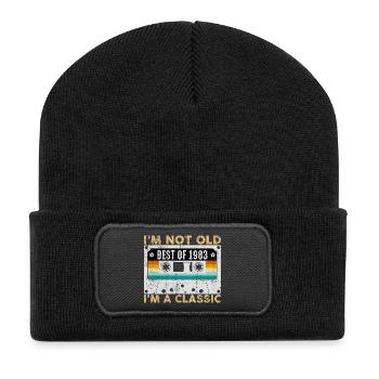 Not Old Best of 1983 Classic Cassette - Recycled Patch Beanie - black - Front
