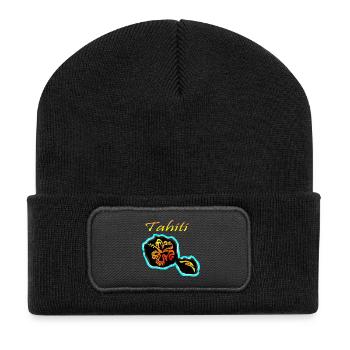 TAHITI - Beanie recyclé à patch - noir - Devant