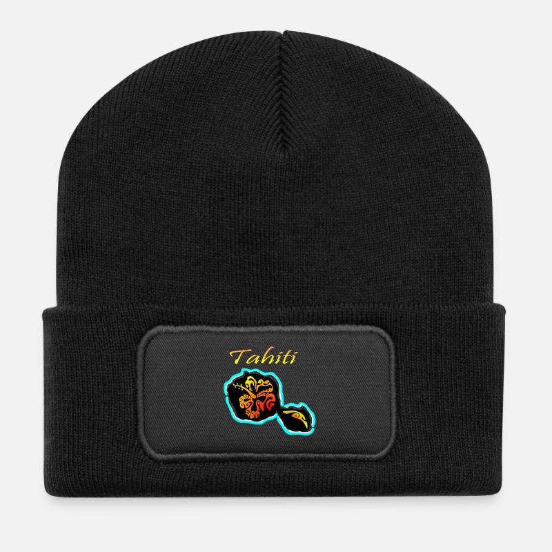 TAHITI - Beanie recyclé à patch - noir