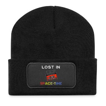 Lost in space time cadeau vintage homme femme - Beanie recyclé à patch - noir - Devant
