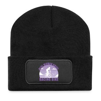Vélo Route Vélo Sport Cyclisme Cadeau - Beanie recyclé à patch - noir - Devant