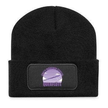 Querflöte Musikerin Instrument Mädchen Geschenk - Recycelte Patch Beanie - Schwarz - Vorne