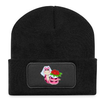 Snake Bridal Floral Wedding - Recycled Patch Beanie - black - Front
