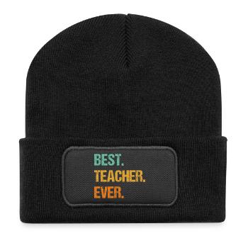 Bester Lehrer aller Zeiten Motivations-T-Shirt - Recycelte Patch Beanie - Schwarz - Vorne