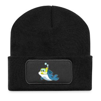 Plongée en apnée avec plongeur de dauphins - Beanie recyclé à patch - noir - Devant