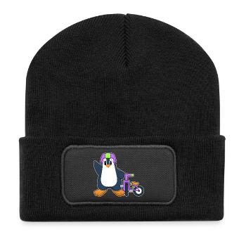 Penguin Bike - Recycled Patch Beanie - black - Front