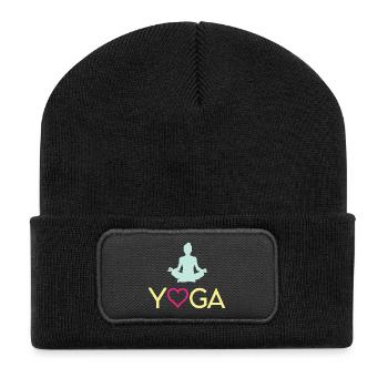 Yoga - Beanie recyclé à patch - noir - Devant