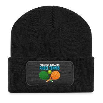 Padel Id Rather Be Playing Padel Tennis - Recycled Patch Beanie - black - Front