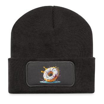 Beignet - Beanie recyclé à patch - charbon - Devant