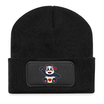 Panda Baby Diaper - Recycled Patch Beanie - black - Front