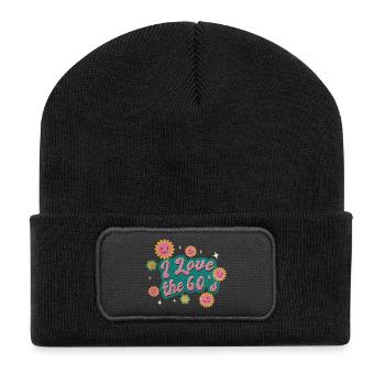 J'adore les années 60 - Beanie recyclé à patch - noir - Devant