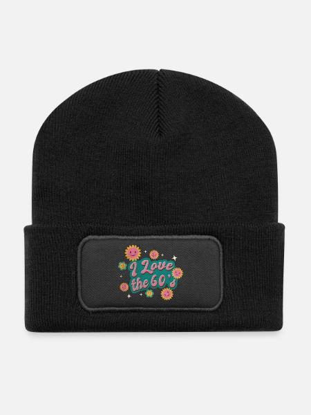 J'adore les années 60 - Beanie recyclé à patch - noir