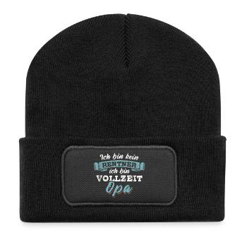 Ich bin kein Rentner ich bin Vollzeit Opa - Recycelte Patch Beanie - Schwarz - Vorne