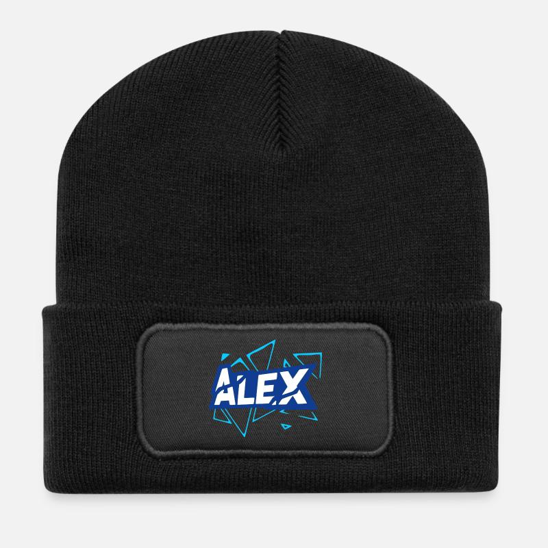 Alex - Recycelte Patch Beanie - Schwarz