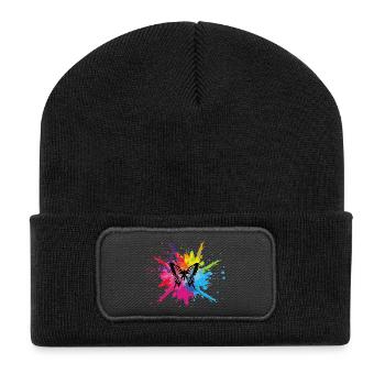 Multicolored butterfly - Recycled Patch Beanie - black - Front