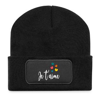 CHRISTMAS. YEAR. ANNIVERSARY. RETIREMENT. FEAST. HEART. - Recycled Patch Beanie - black - Front
