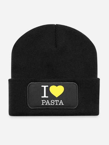 I LOVE PASTA - Recycelte Patch Beanie - Schwarz