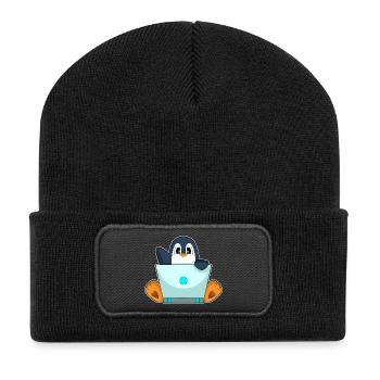 Ordinateur portable Penguin - Beanie recyclé à patch - noir - Devant