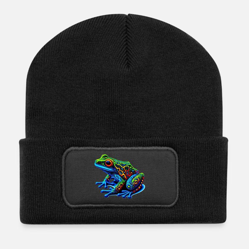 Frosch - Recycelte Patch Beanie - Schwarz